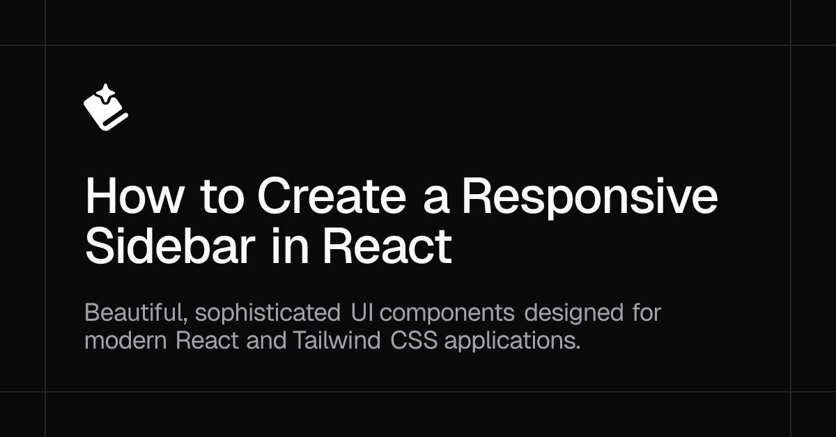 How to Create a Responsive Sidebar in React